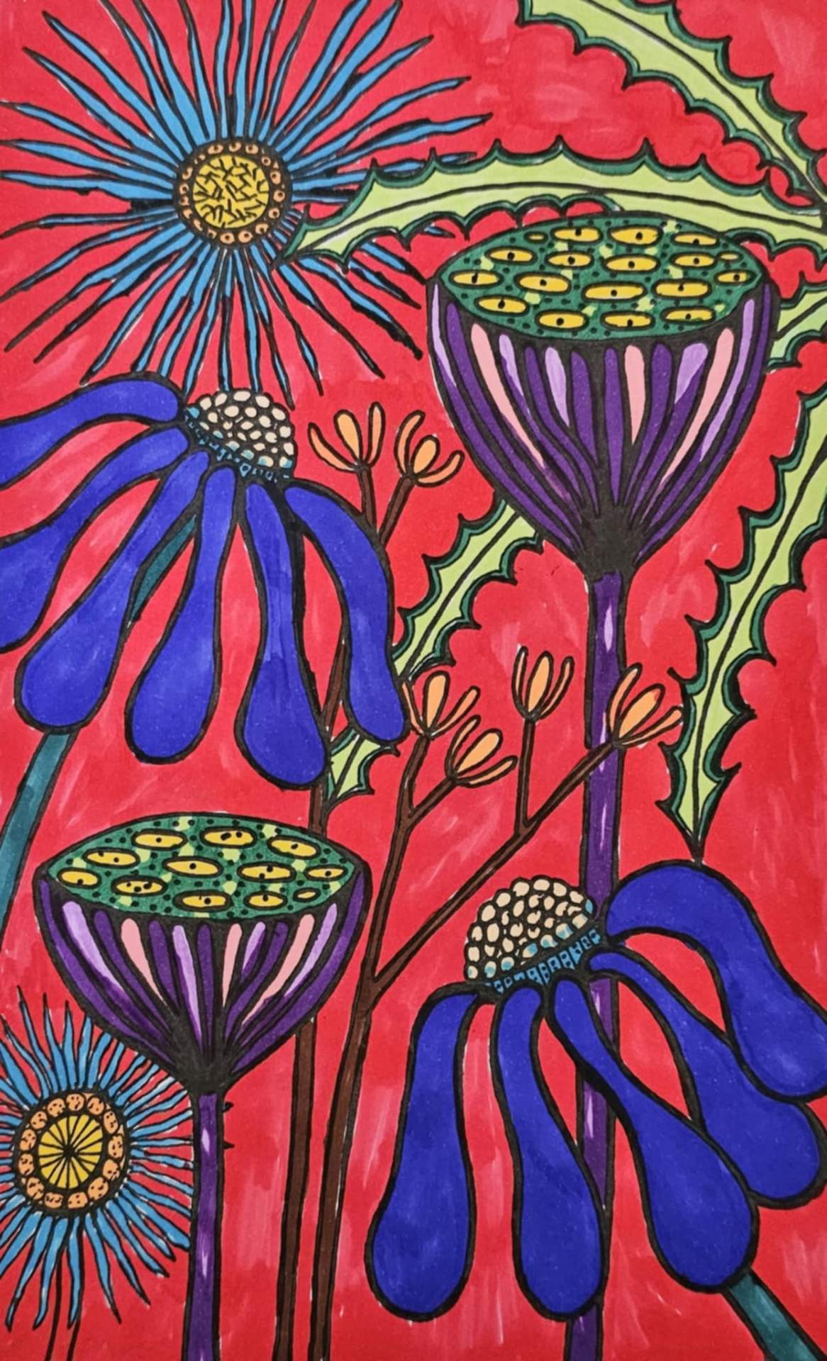 Mental Matters — colouring book cover illustration from The Art of Balanced Self-Care